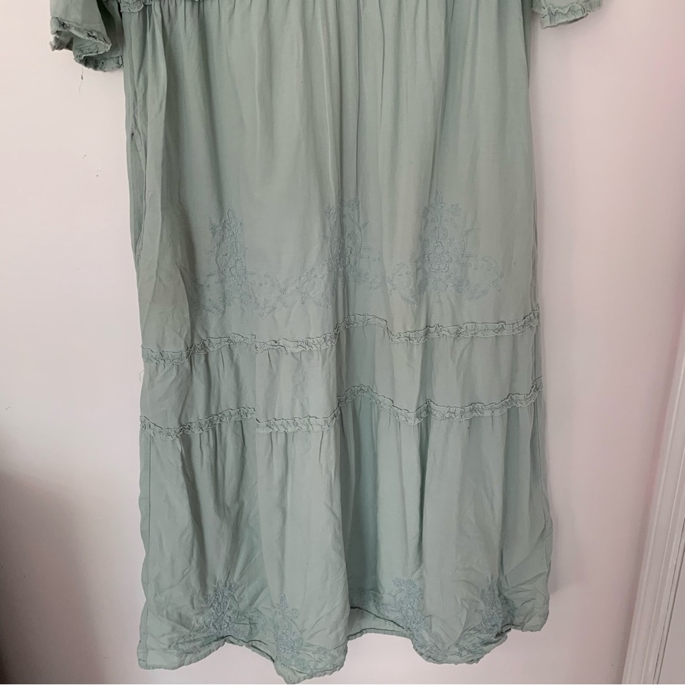 Soft Surroundings Embroidered Prairie Cottagecore Maxi Nightgown Dress - Picture 4 of 6